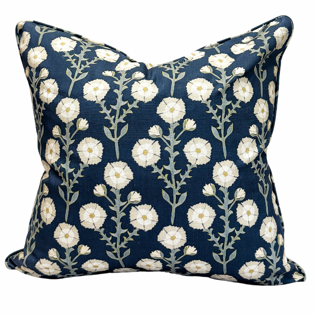 Fiore Navy Throw Pillow - Nested