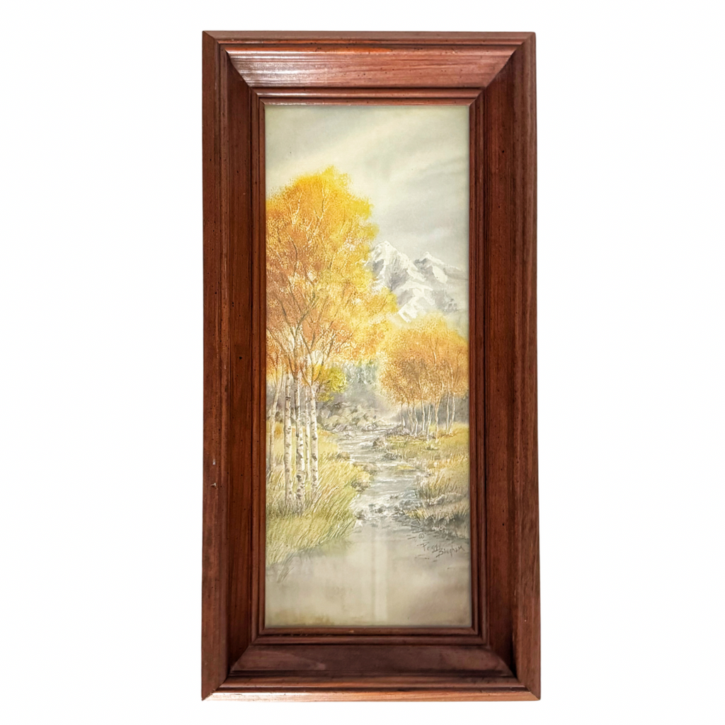 Vintage Vertical Watercolor Landscape - Nested