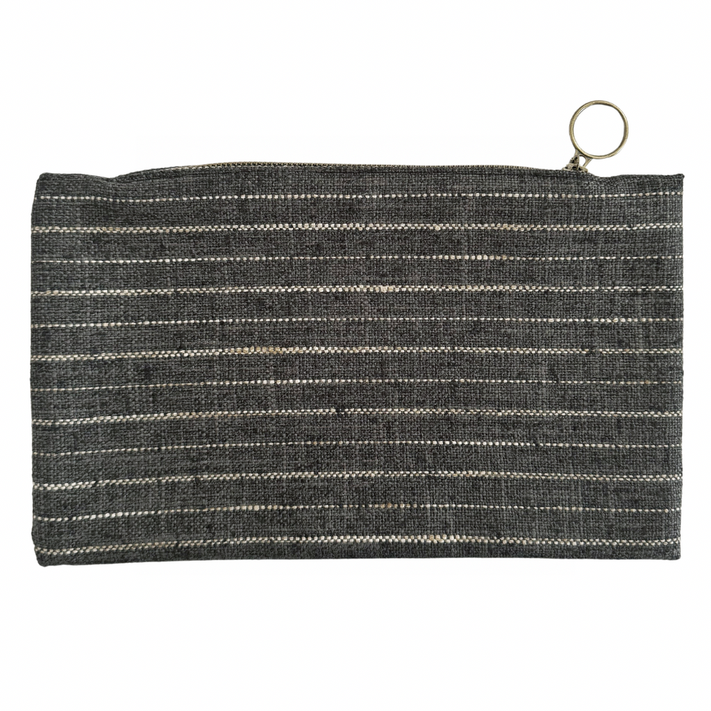 Striped Zipper Pouch - Nested