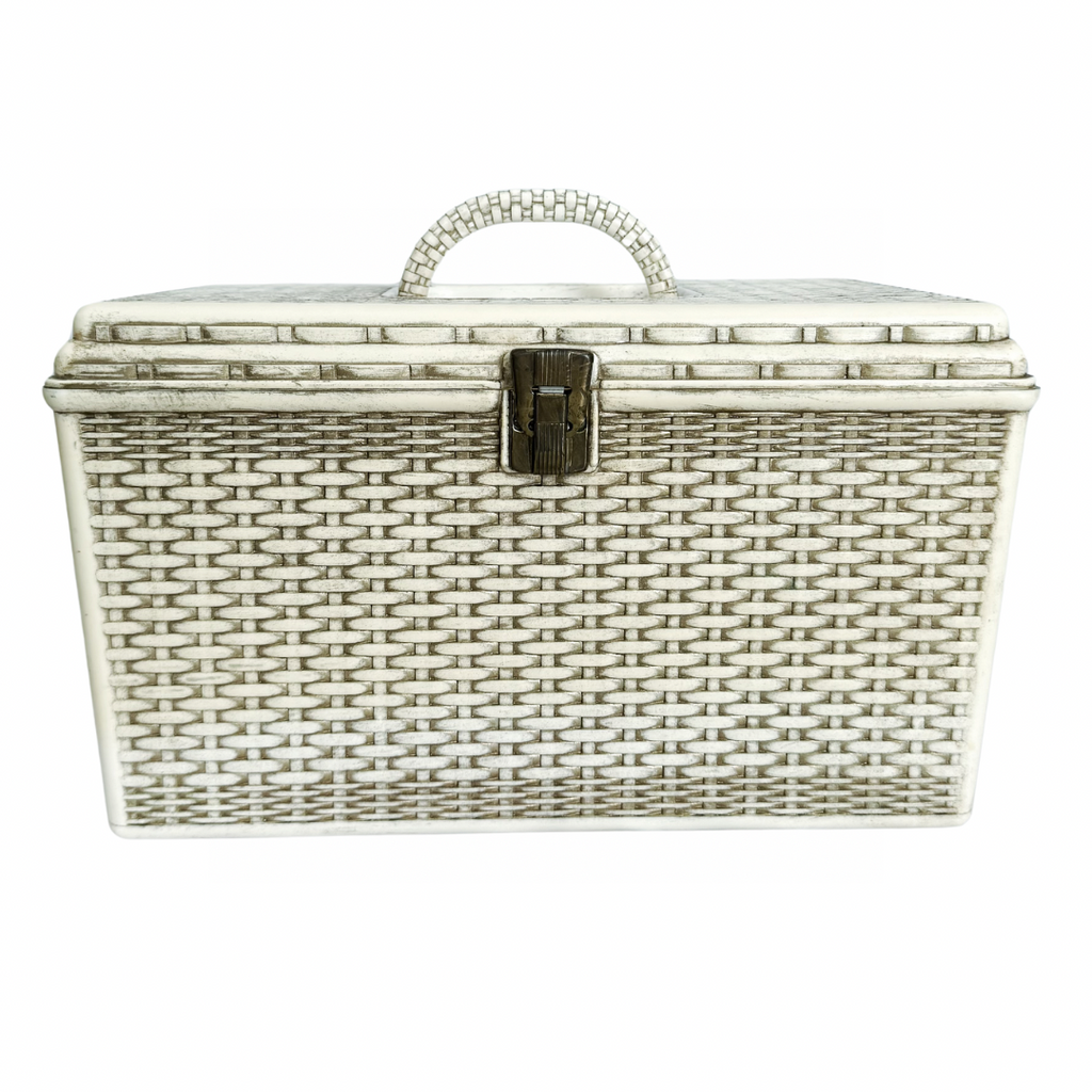 Vintage Basketweave Carryall - Nested