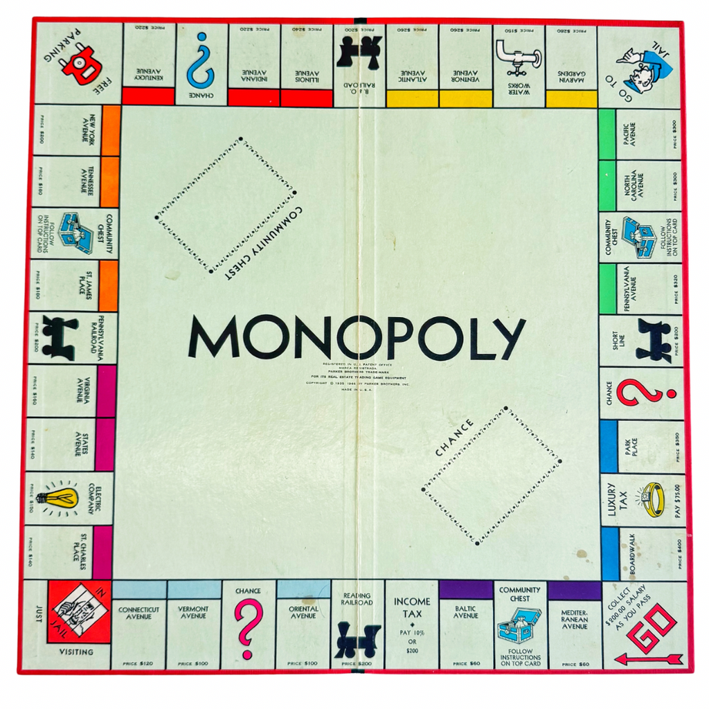 1957 Vintage Monopoly Set - Nested