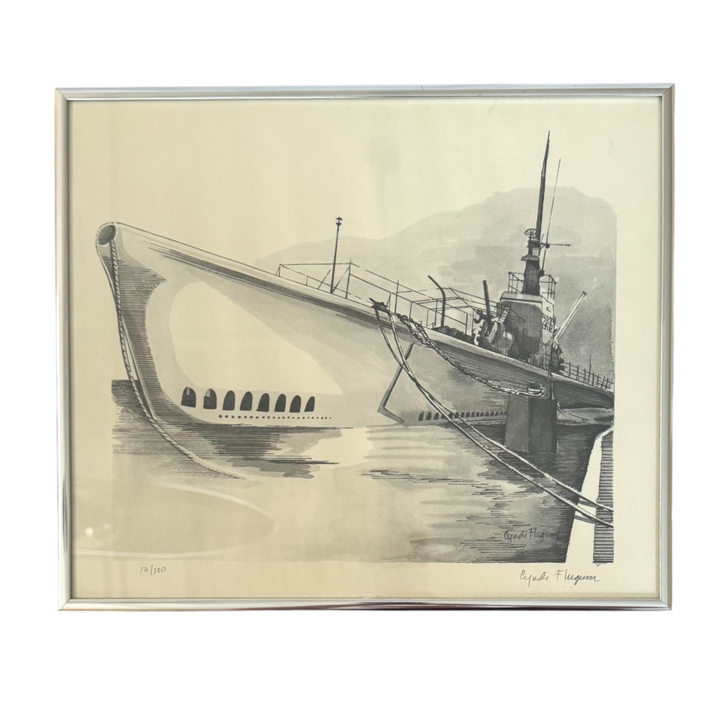 Signed Maritime Print of the USS Cobia by Cyndi Flugum - Nested