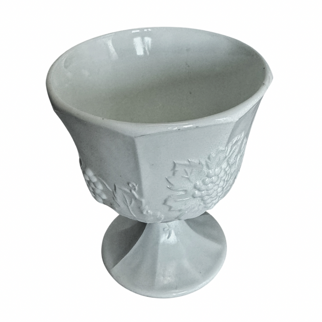 Milk Glass Footed Planter - Nested