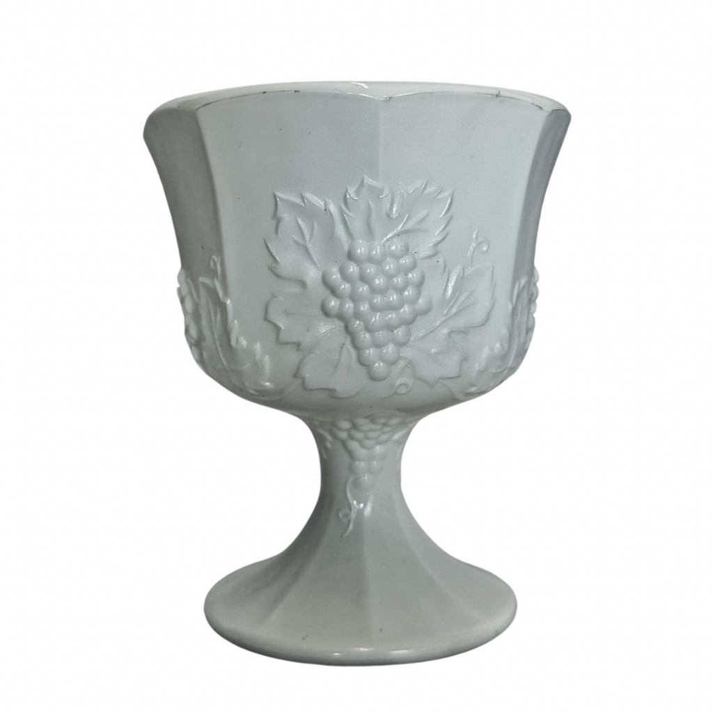 Milk Glass Footed Planter - Nested