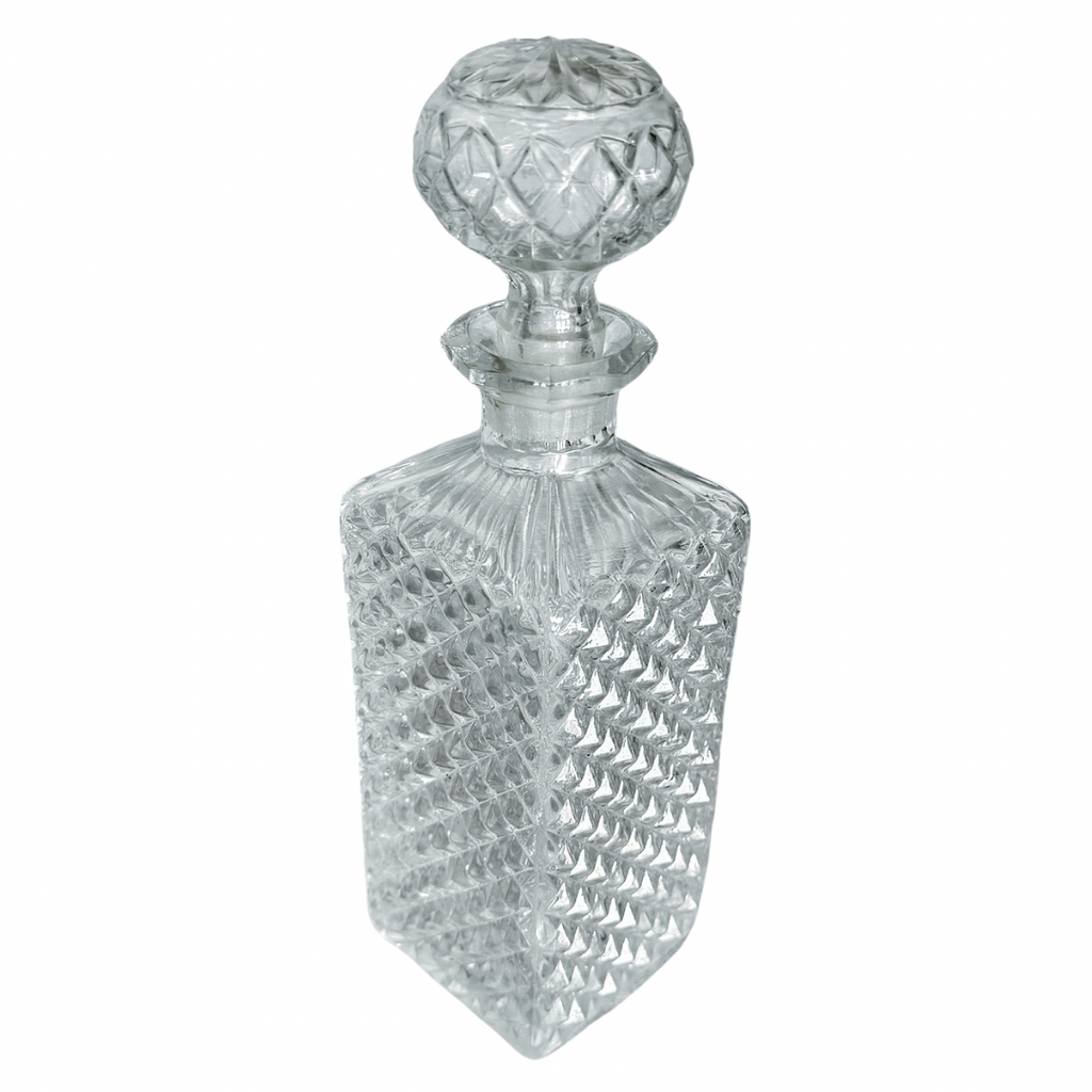 Square Cut Glass Decanter - Nested