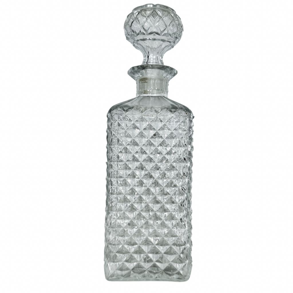 Square Cut Glass Decanter - Nested