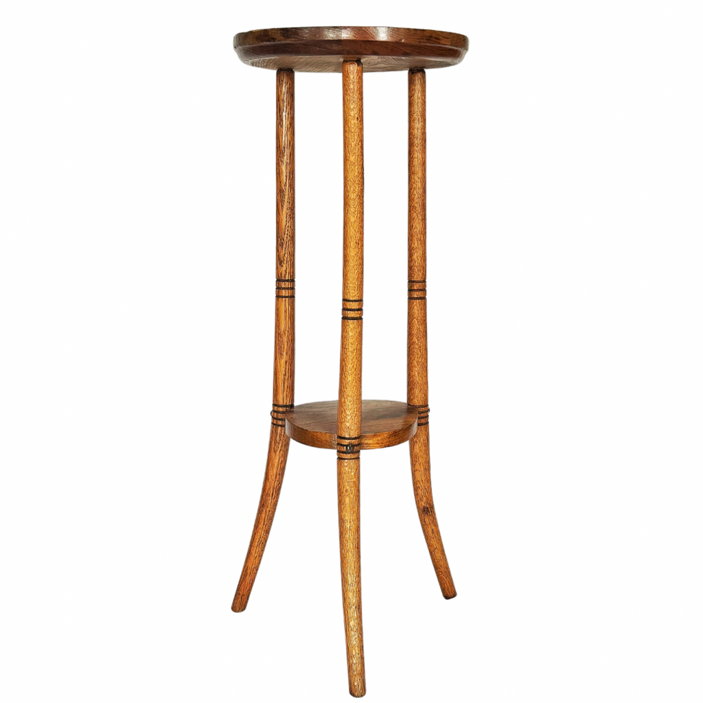 Vintage Oak Plant Stand - Nested