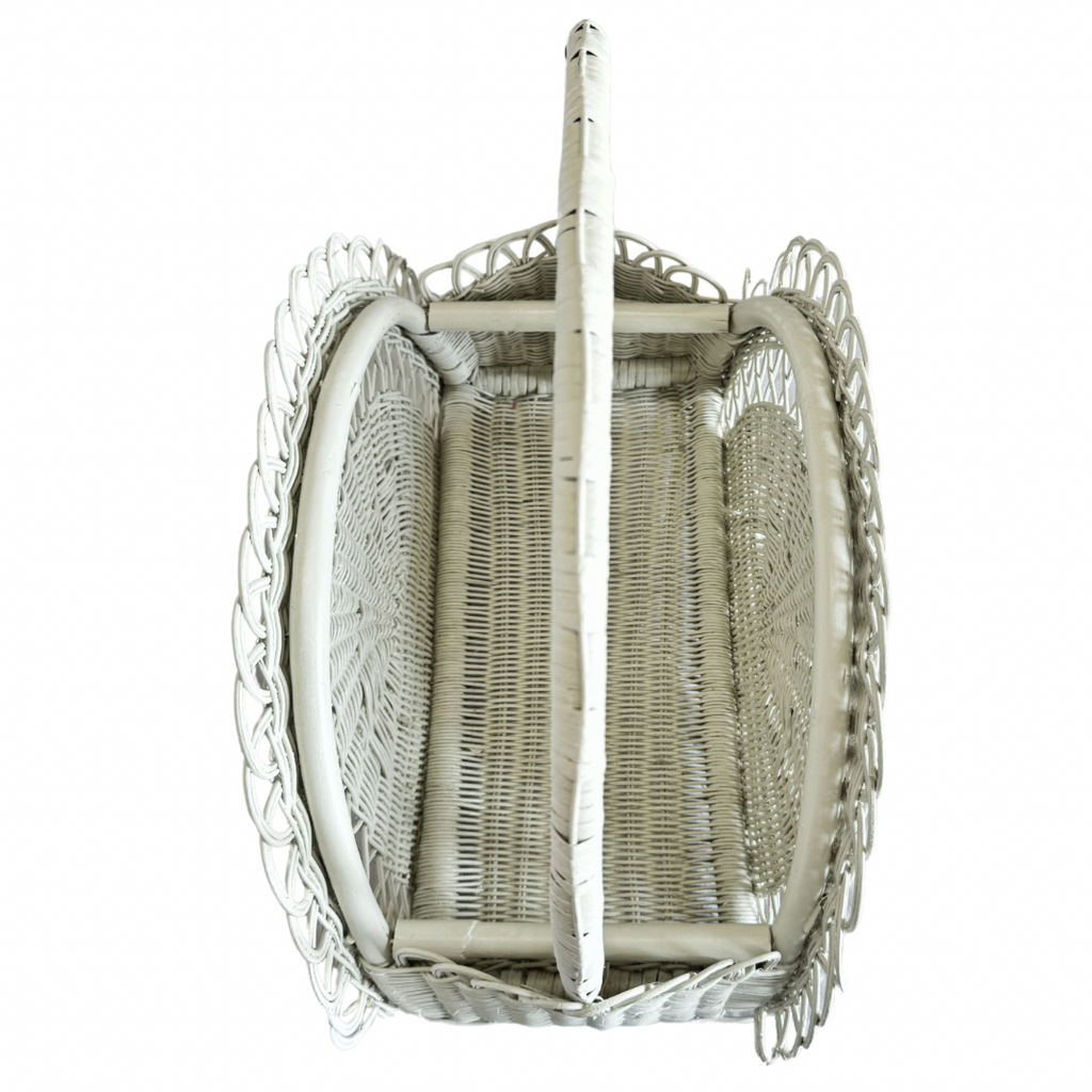 Vintage Wicker Magazine Holder - NESTED