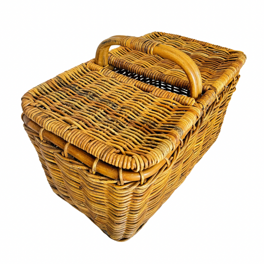 Vintage Picnic Basket-Nested