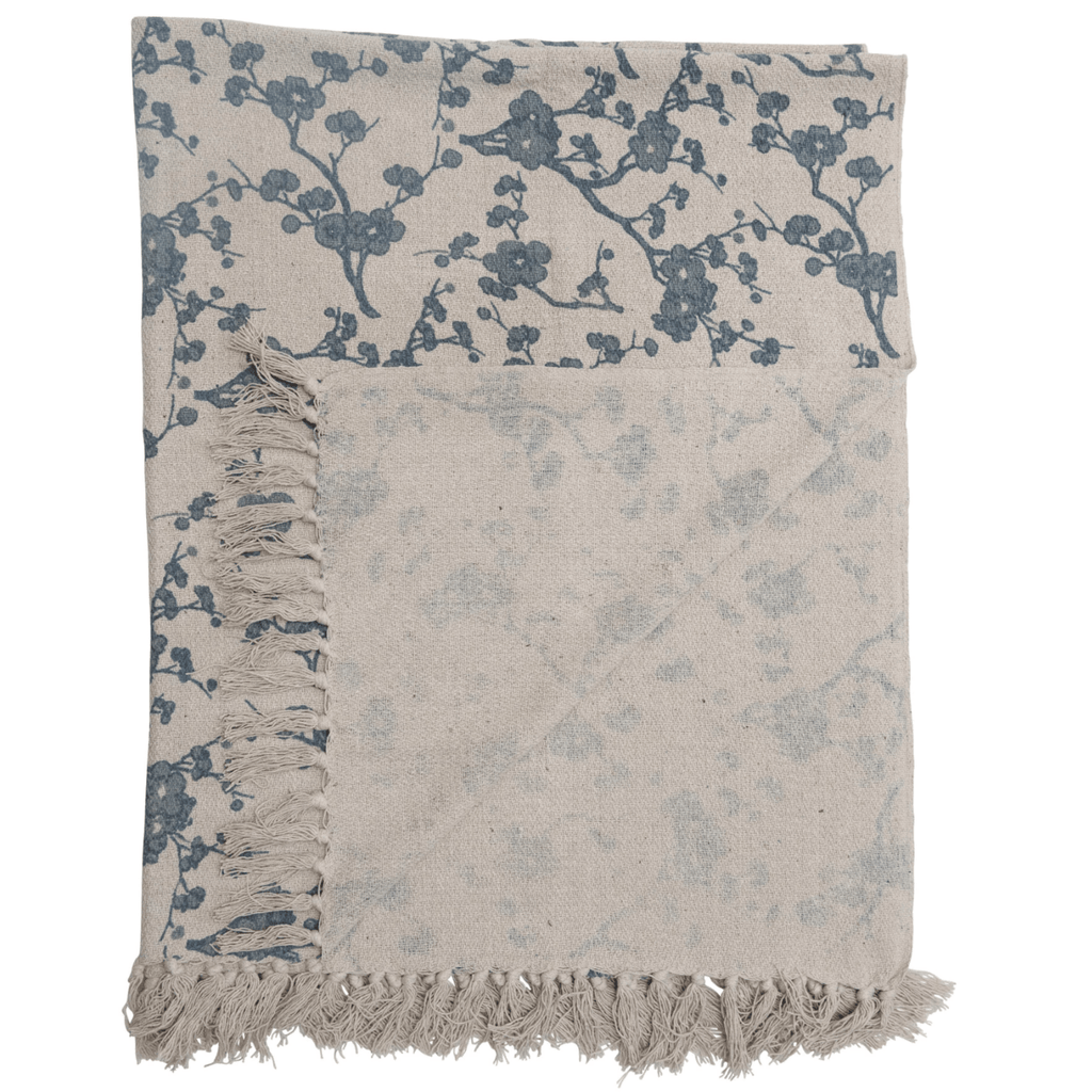 Printed Throw with Fringe - Nested Designs