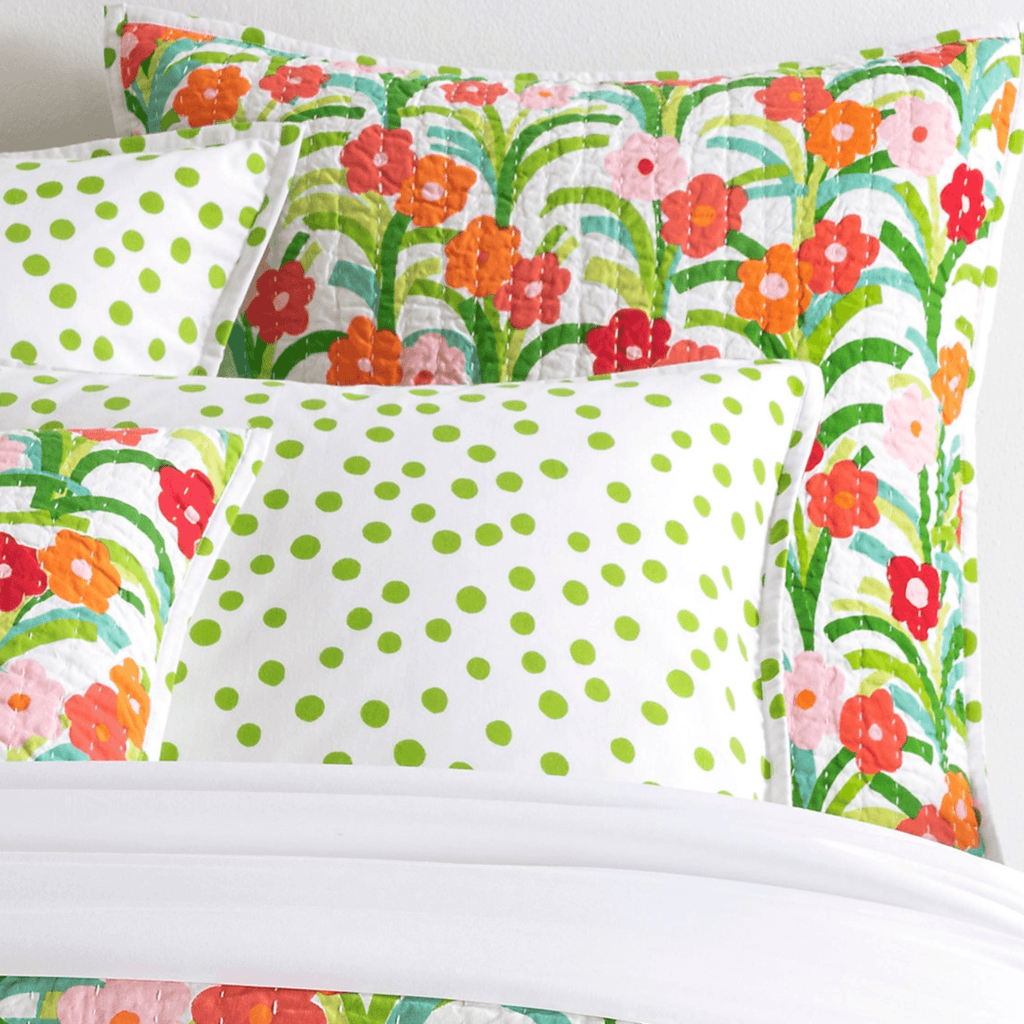 Playful Posies Quilted Poppy Standard Sham - Nested Designs
