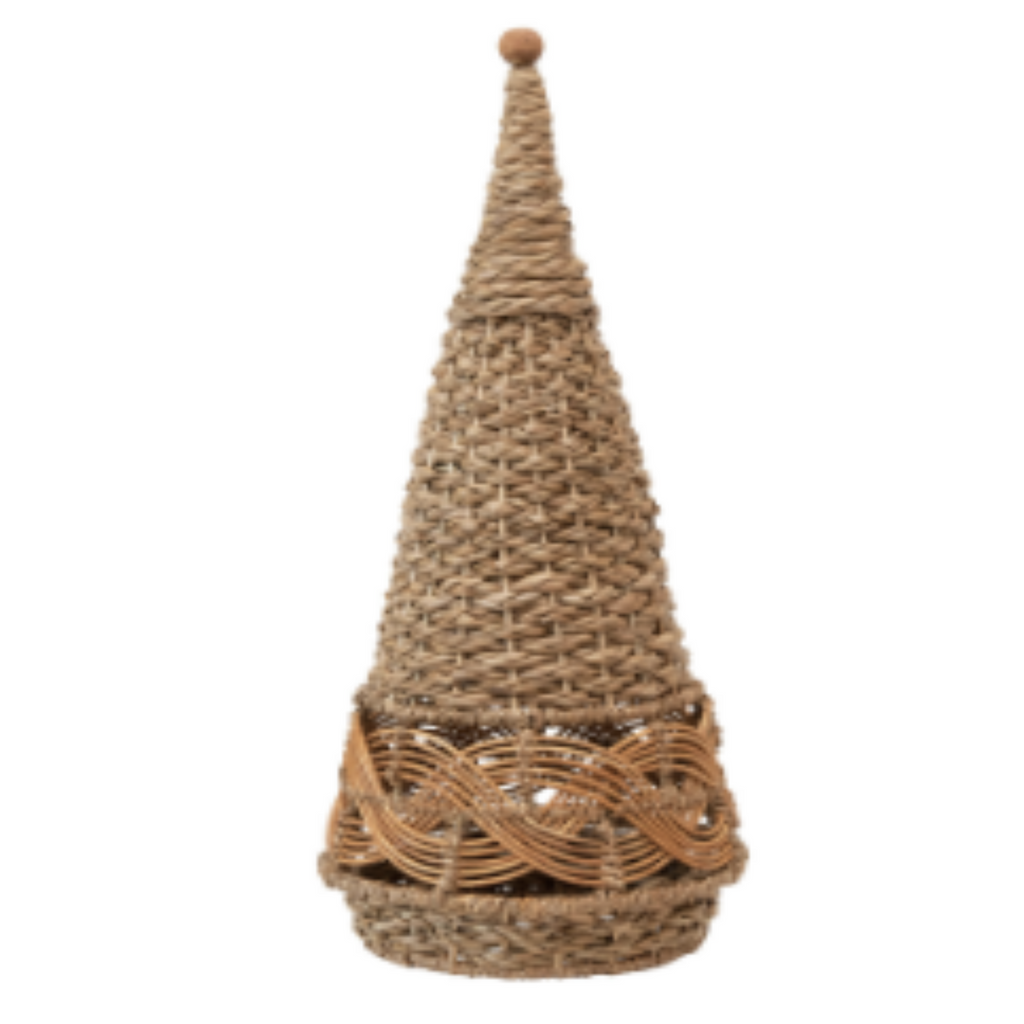 Hand-Woven Wicker Cone Tree - NESTED