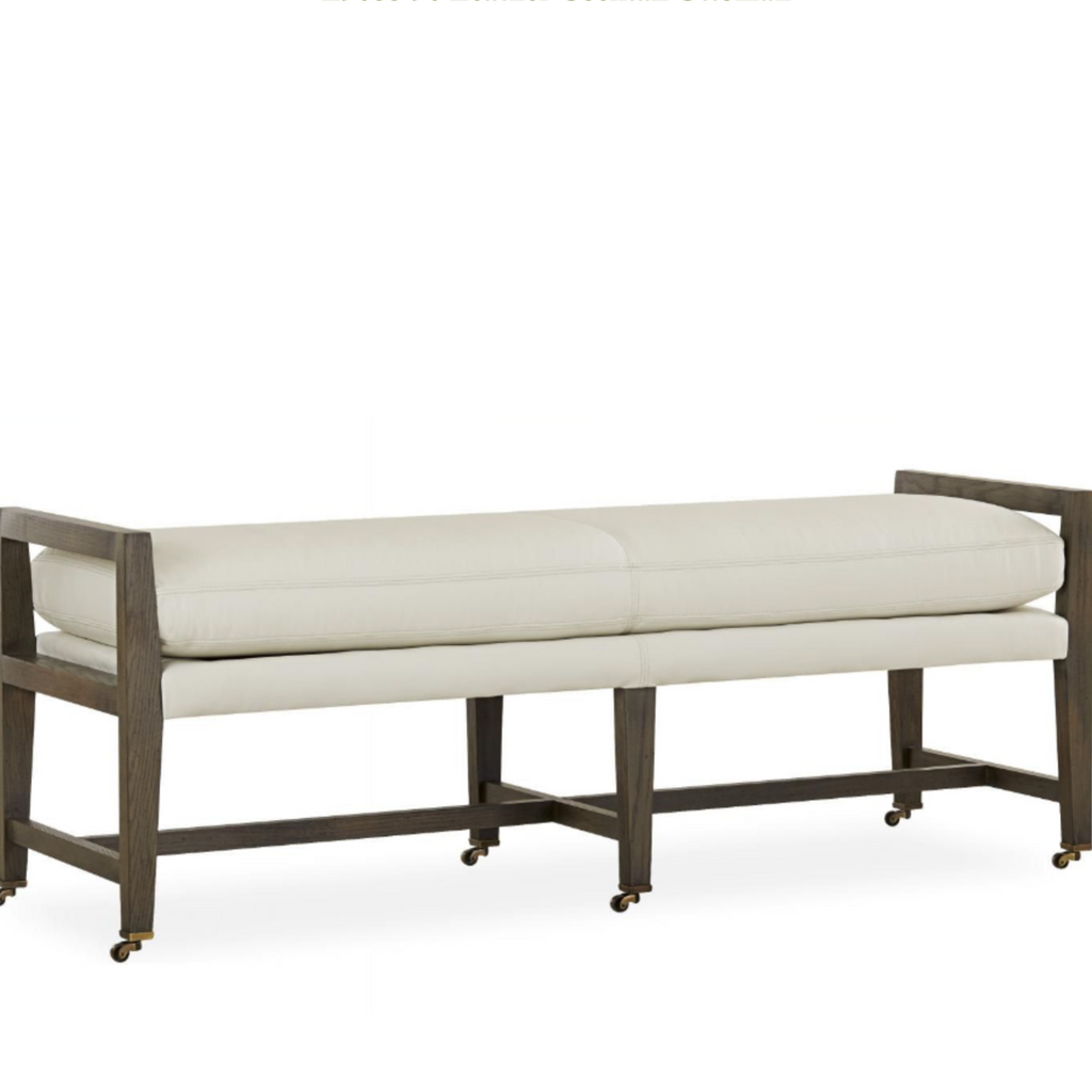 White Leather Cocktail Bench - Nested