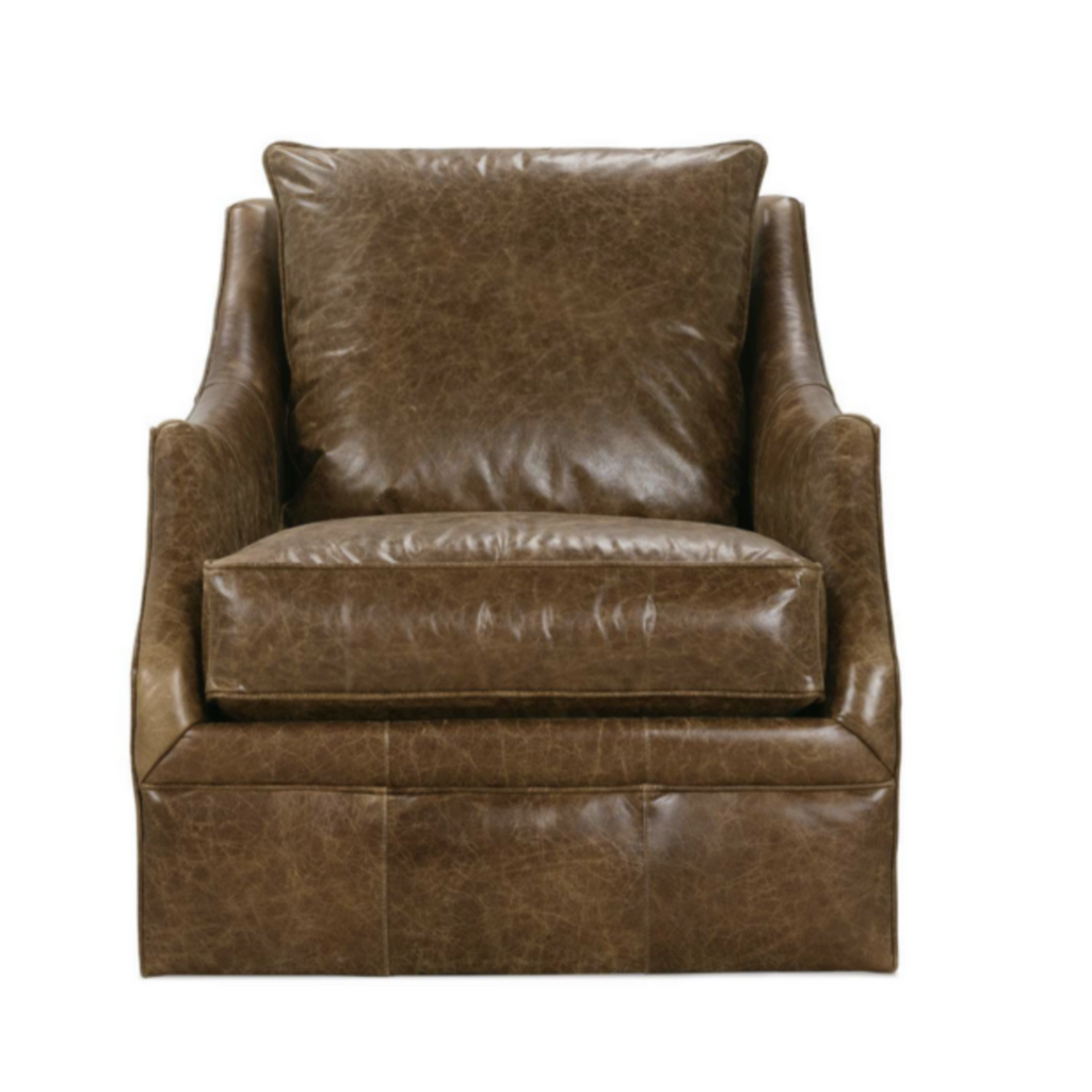 Kara Leather Swivel Chair - Nested