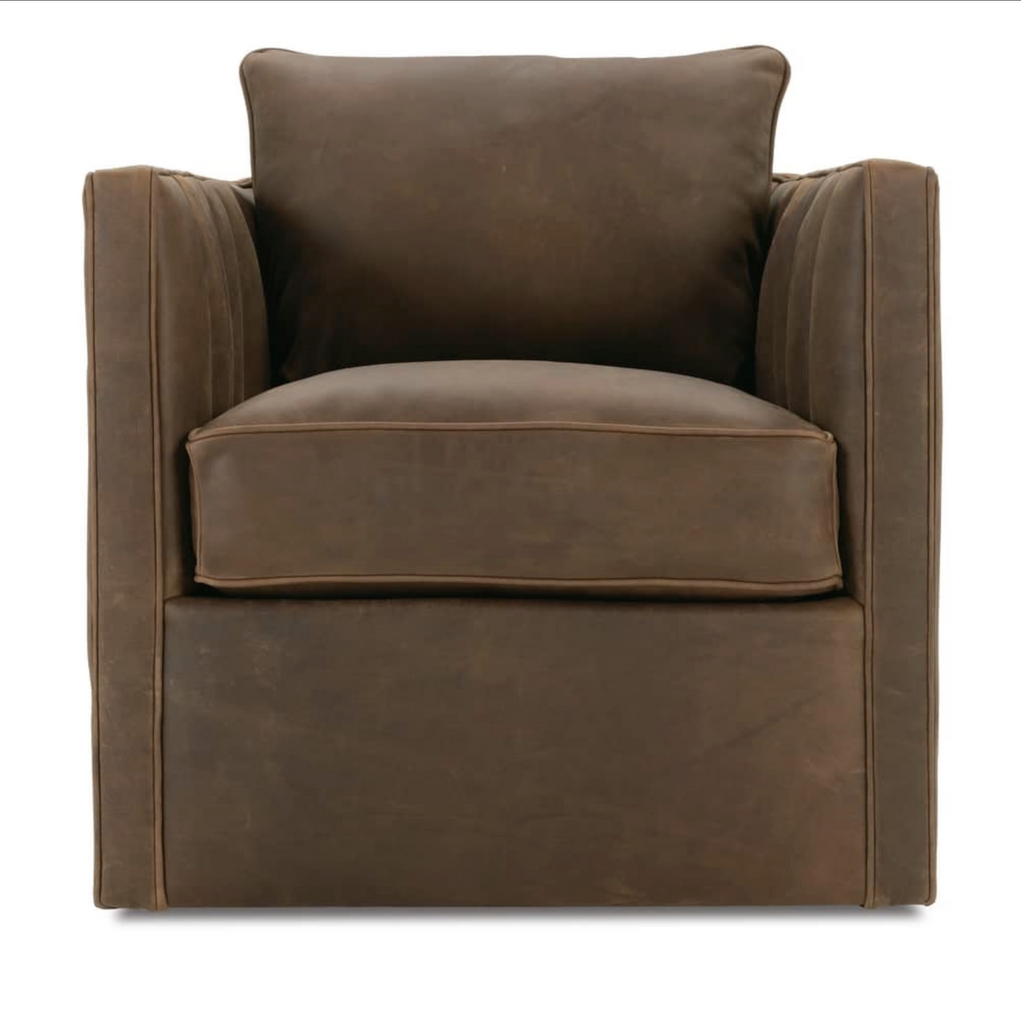 Kitt Leather Swivel Chair - Nested