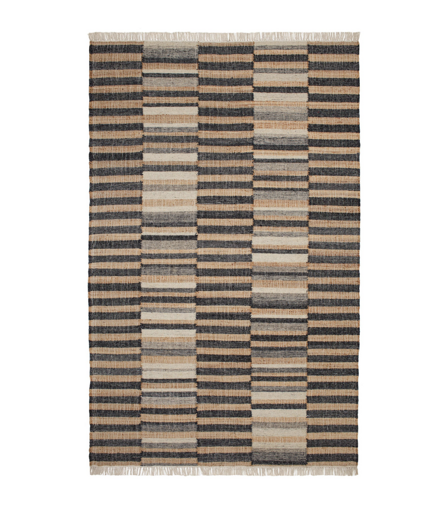 Ravel Stripe Handwoven Wool Rug - Nested