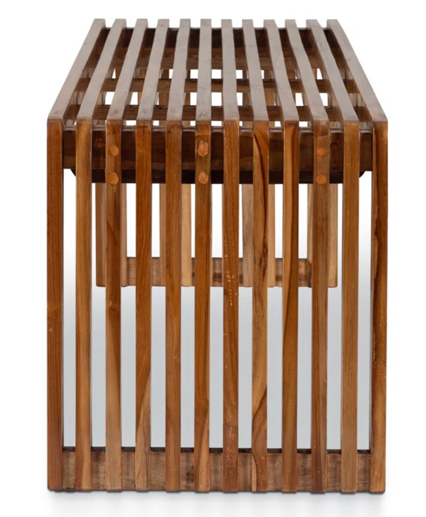 Slatted Wood Bench - Nested