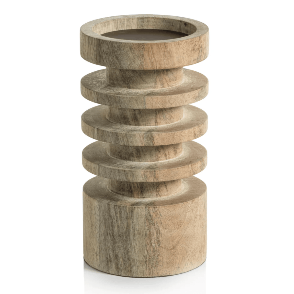 Le Salama Carved Mango Wood Pillar-Medium - Nested Designs