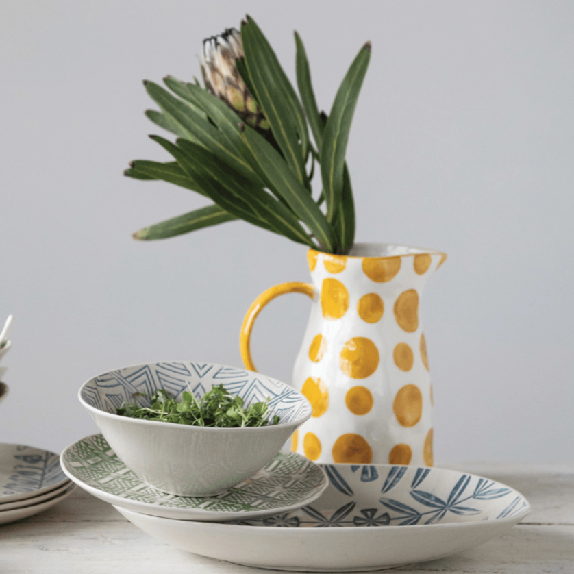 Pitcher with Yellow Dots - Nest Interior Design