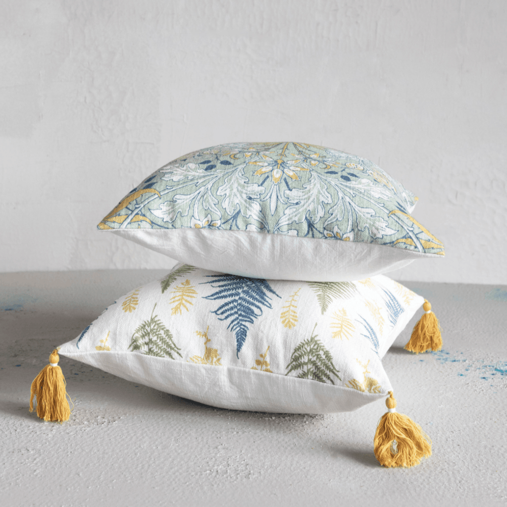 Cotton Pillow with Floral Pattern - NESTED
