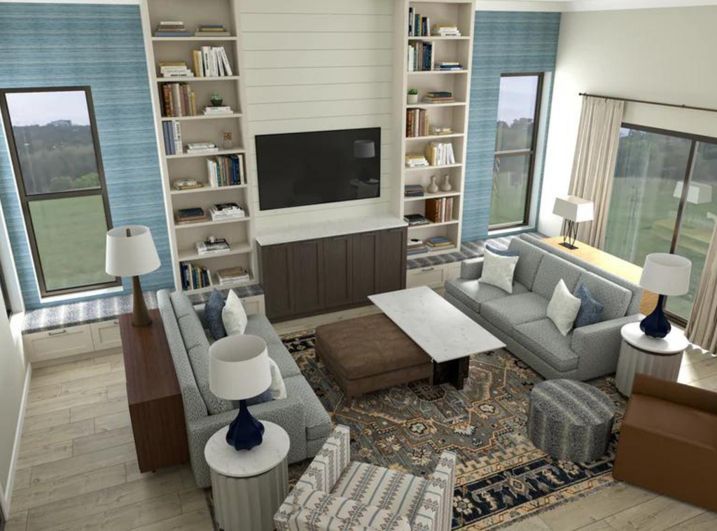 Full Service Design Services - Living Room Rendering