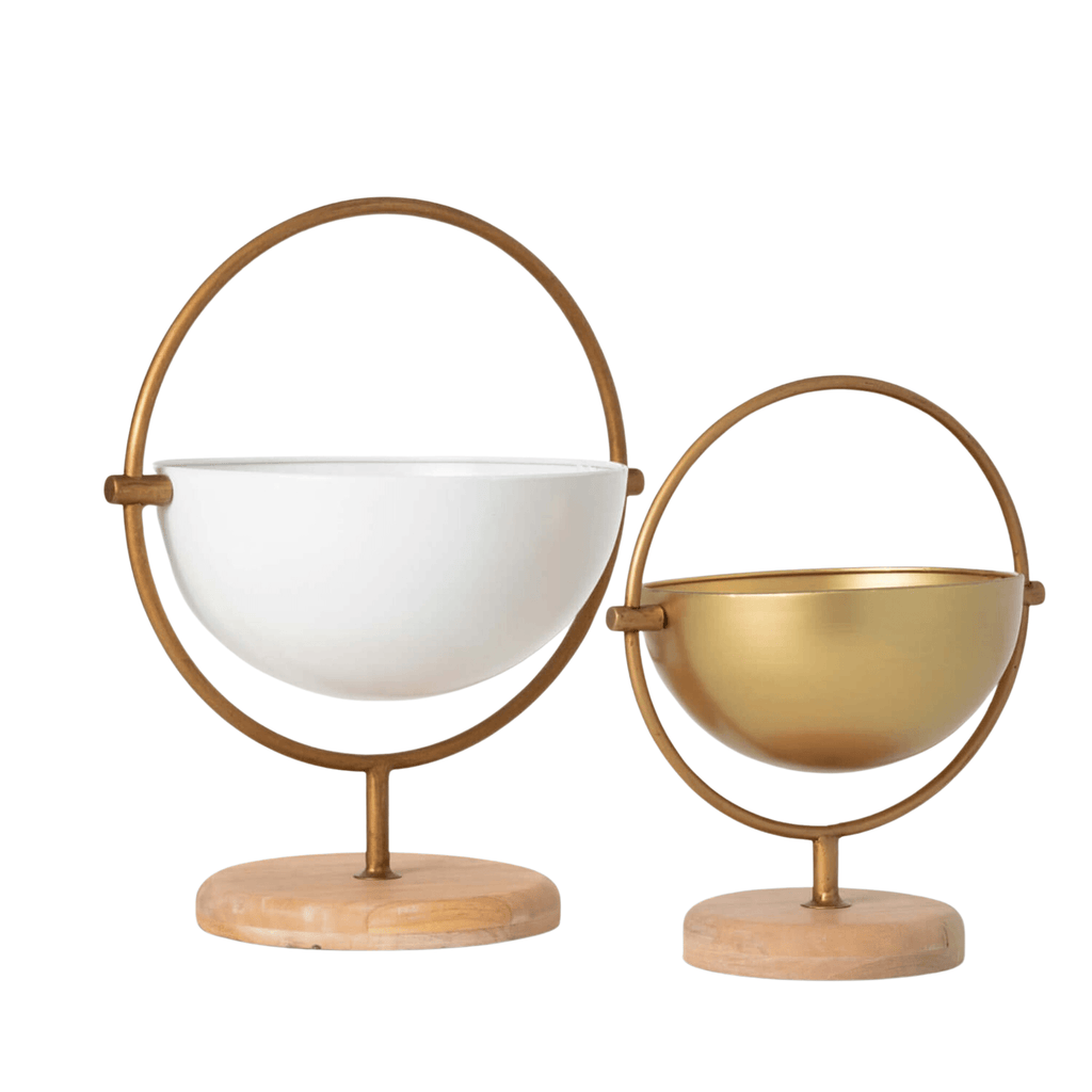 Gold Bowl with Spherical Frame Base - Nested Designs
