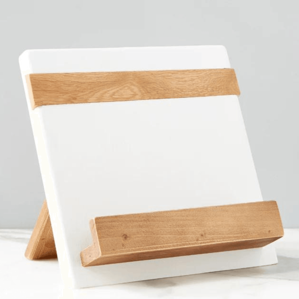 White Mod Ipad & Cookbook Holder - Nested Designs