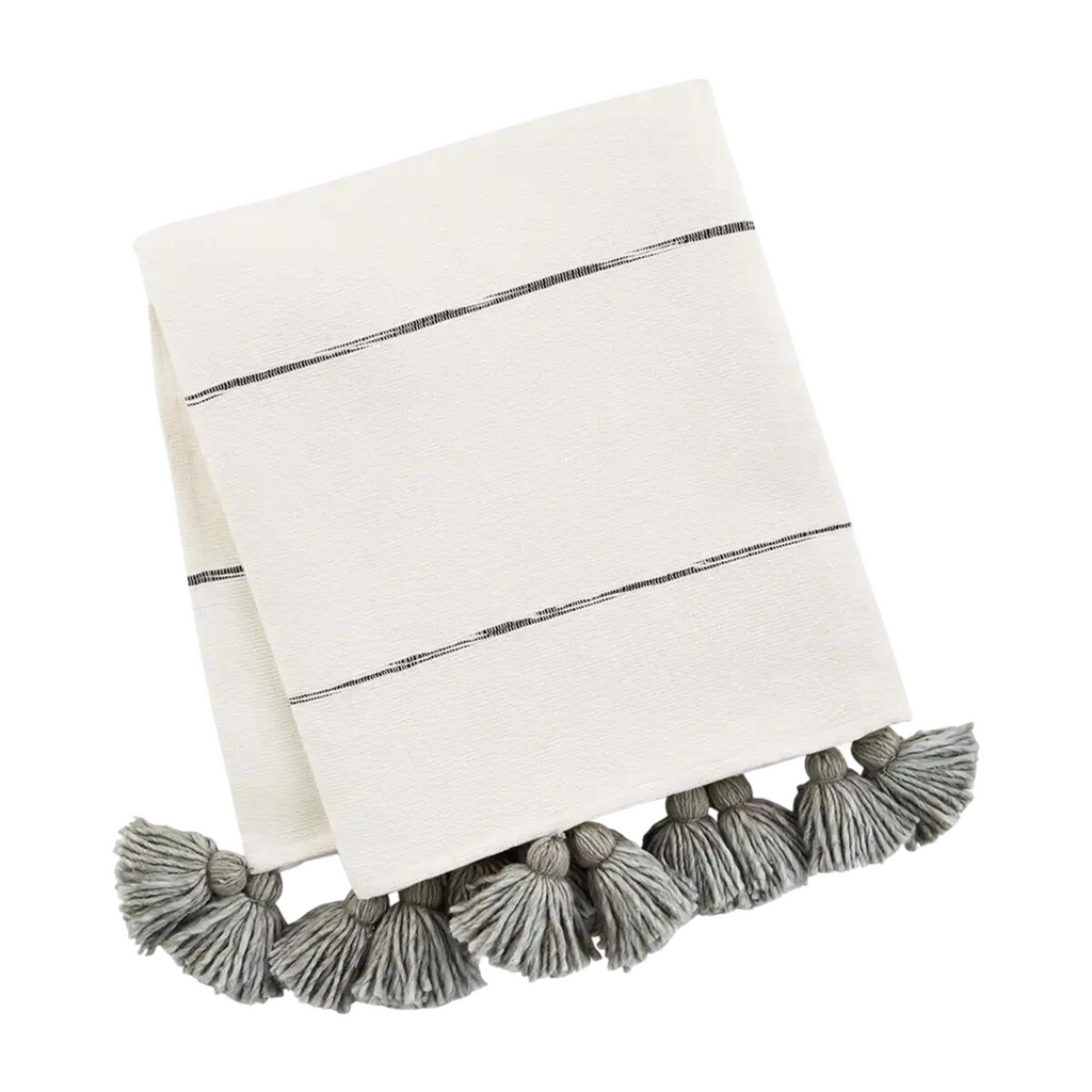 Gray Tassel Throw - Nested Designs