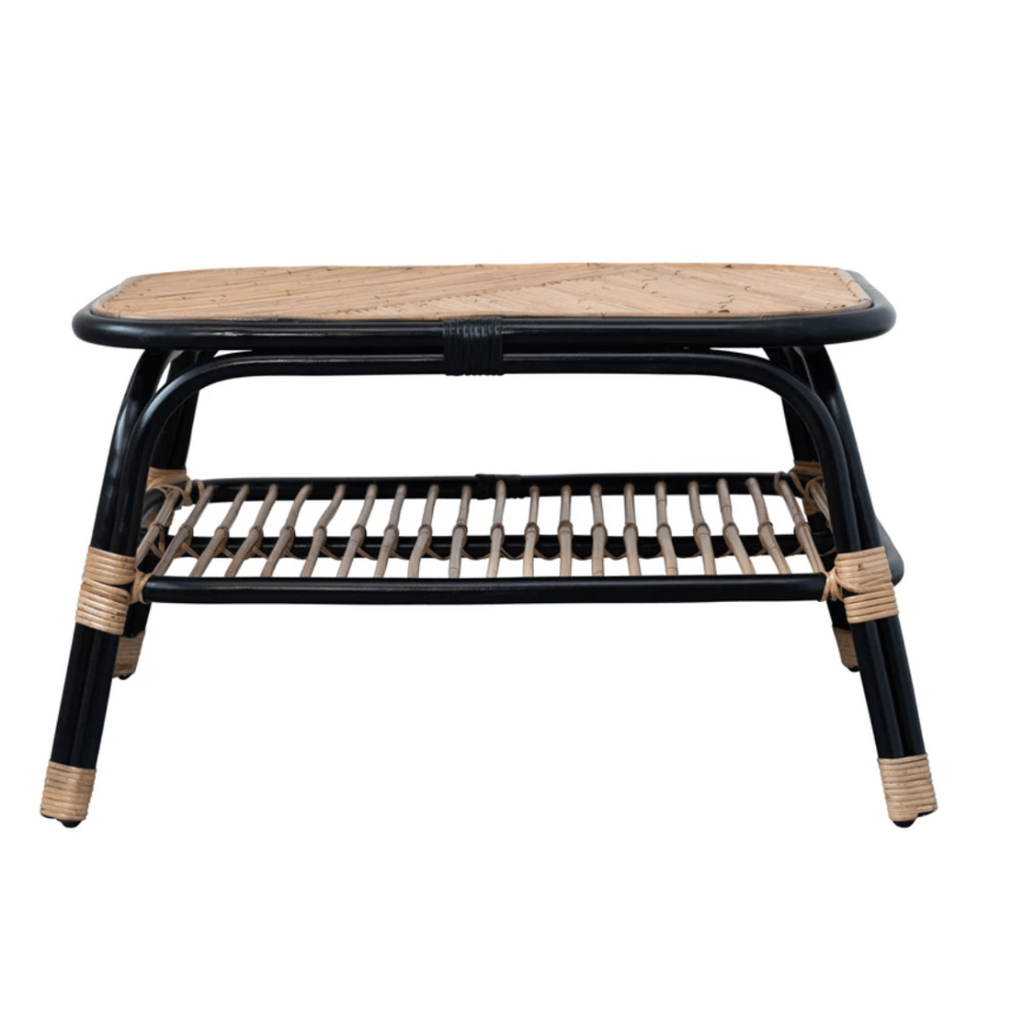 Rattan Table with Shelf - NESTED
