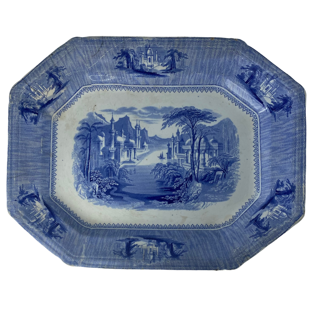 Rectangular Vintage Blue Platter - Nested Designs