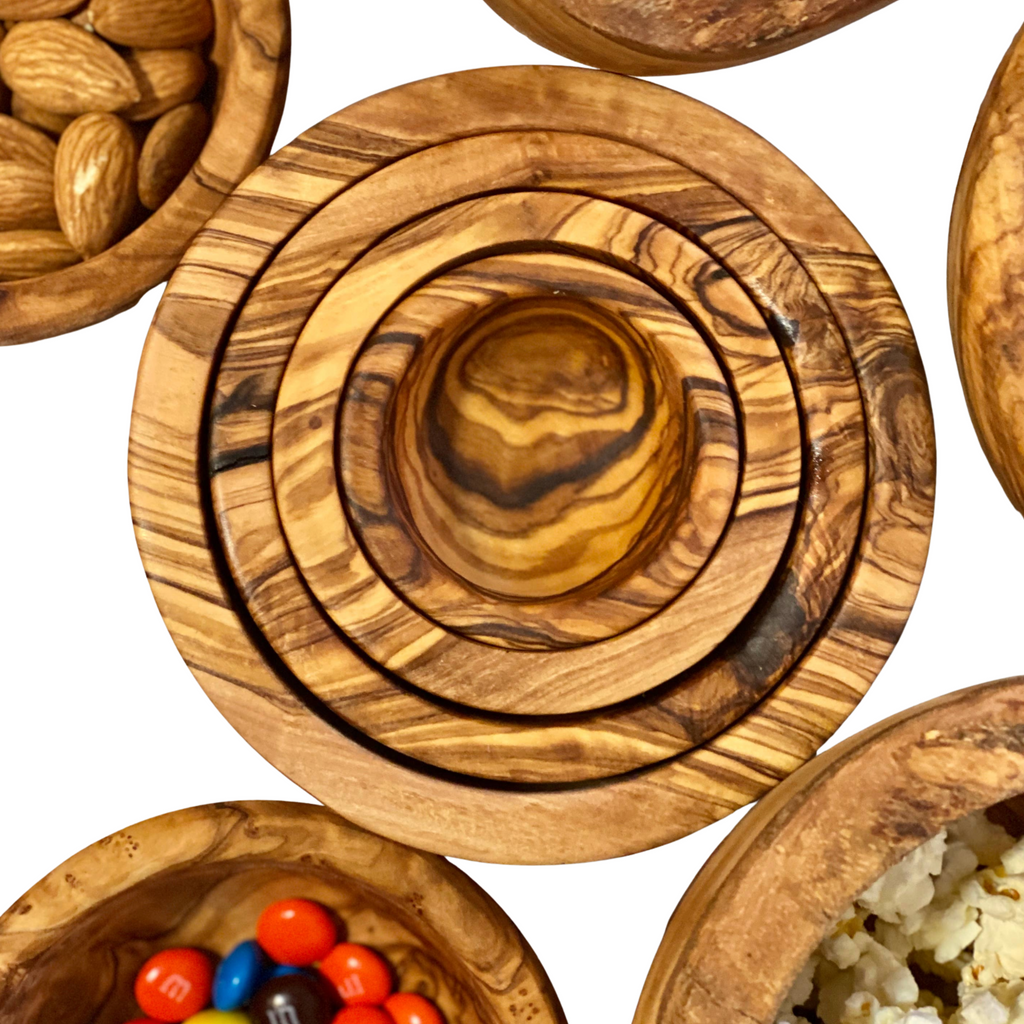 Olive Wood Nesting Bowls - Nested