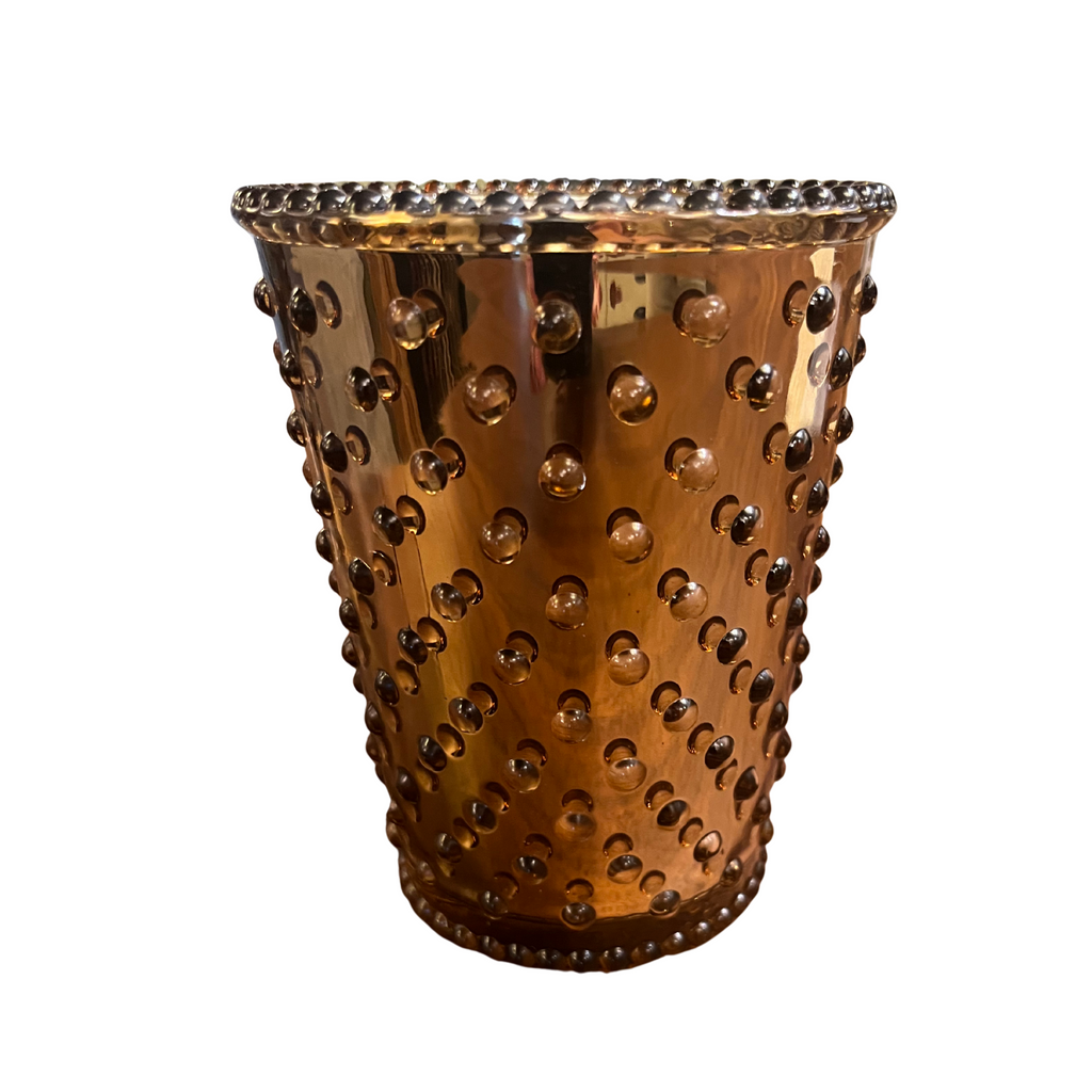 Chrome Holiday Spice Hobnail Glass Candle - Nested Designs