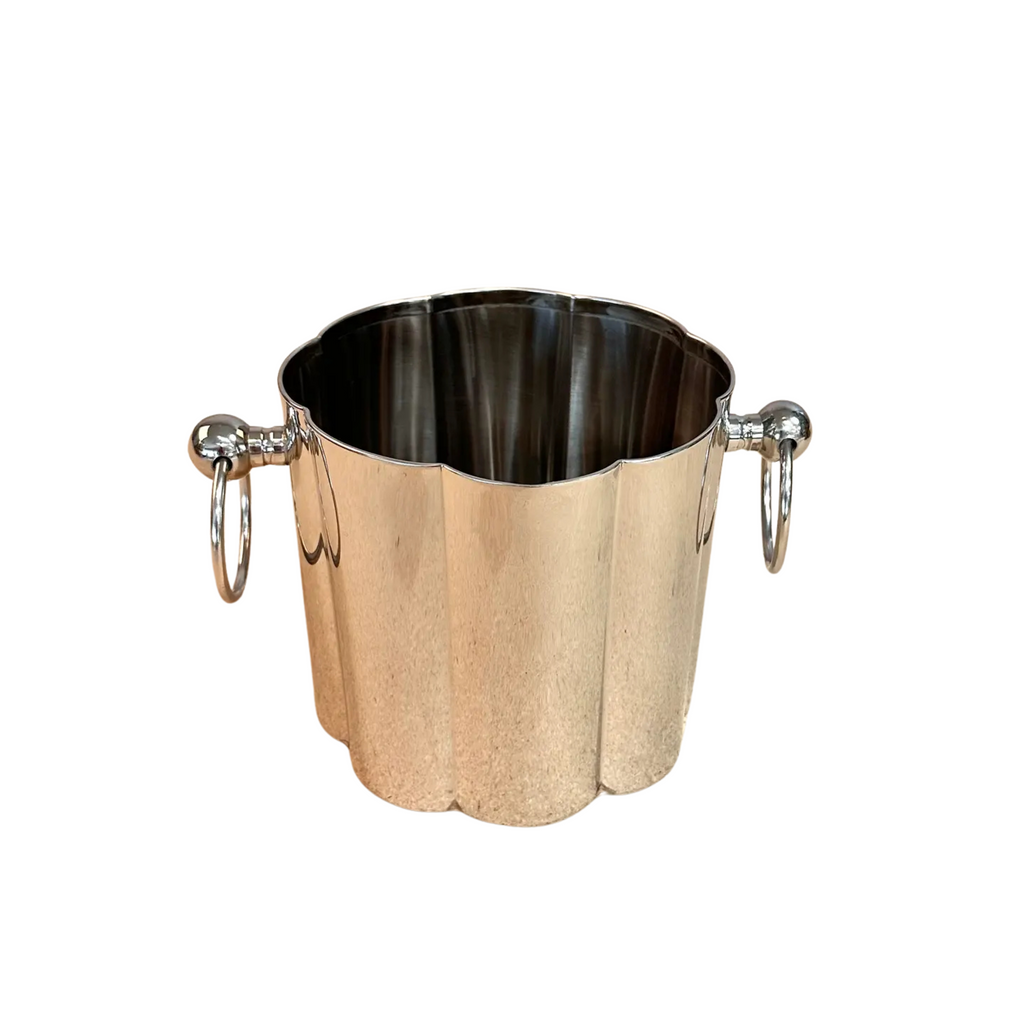 Polished Silver Ice Bucket with Handles - Nested