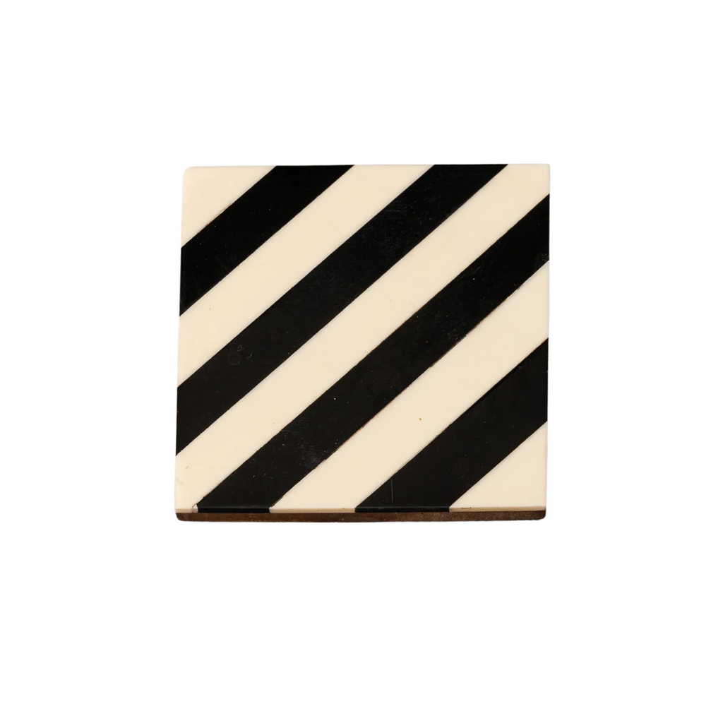 Striped Wood Coaster - Nested