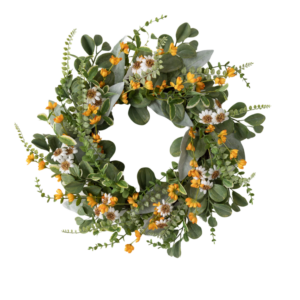 Daisy Marigold Blooms Wreath - NESTED
