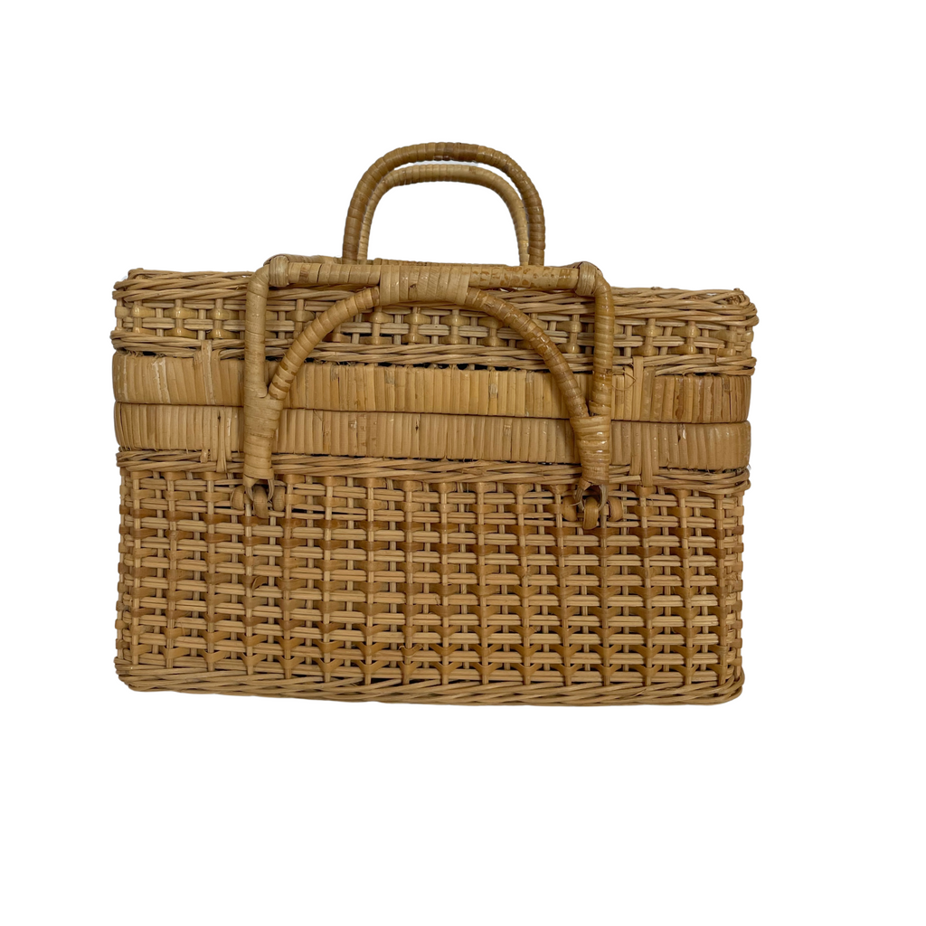 Folding Wicker Basket-Nested