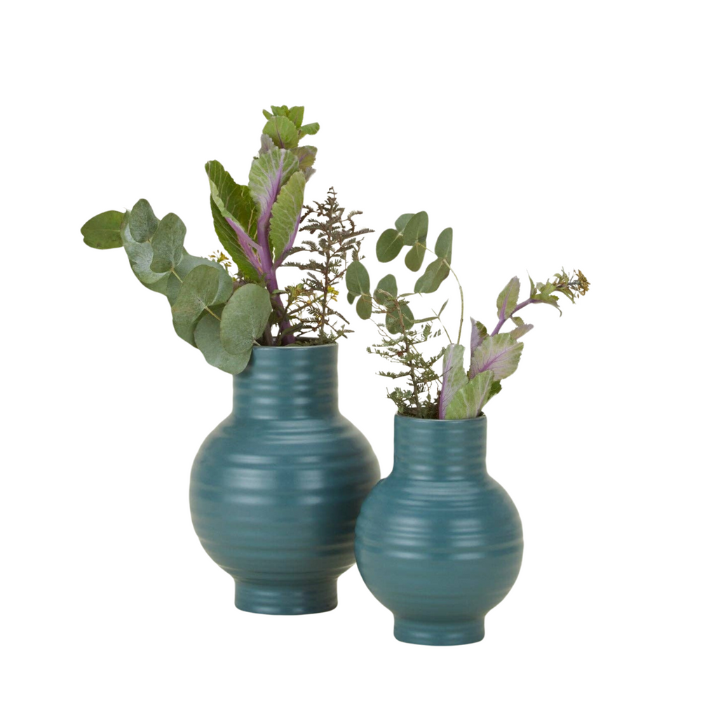 Essential Ceramic Vase in Blue - Nested