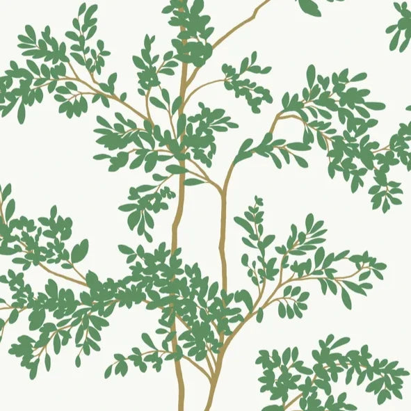 Blooms in Bottle Green Wallpaper - Nested