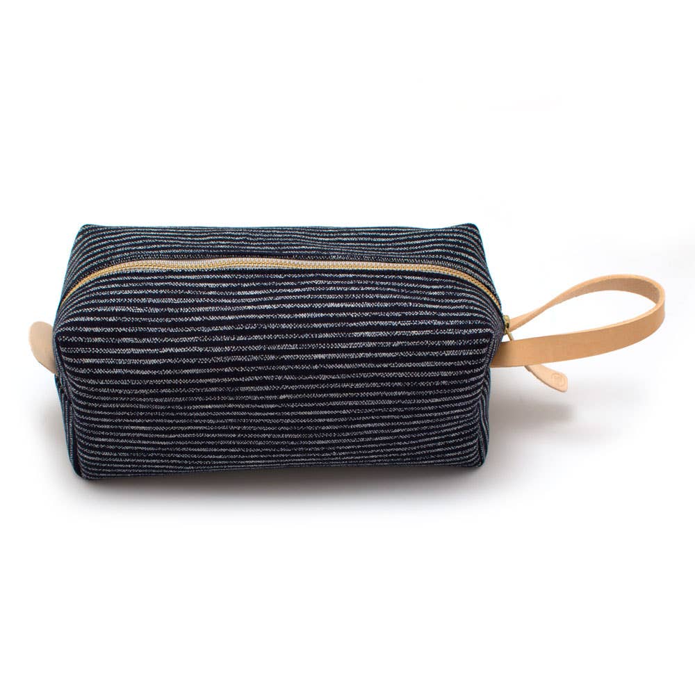 Indigo Chalk Stripe Travel Kit - Nested