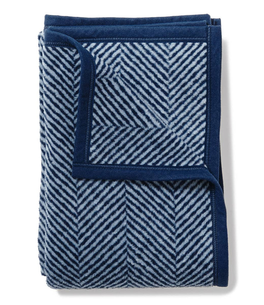 Harborview Herringbone Navy Blanket - Nested Designs