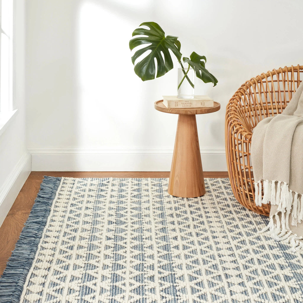 Pembrook Handwoven Wool Rug in Blue - Nested Designs