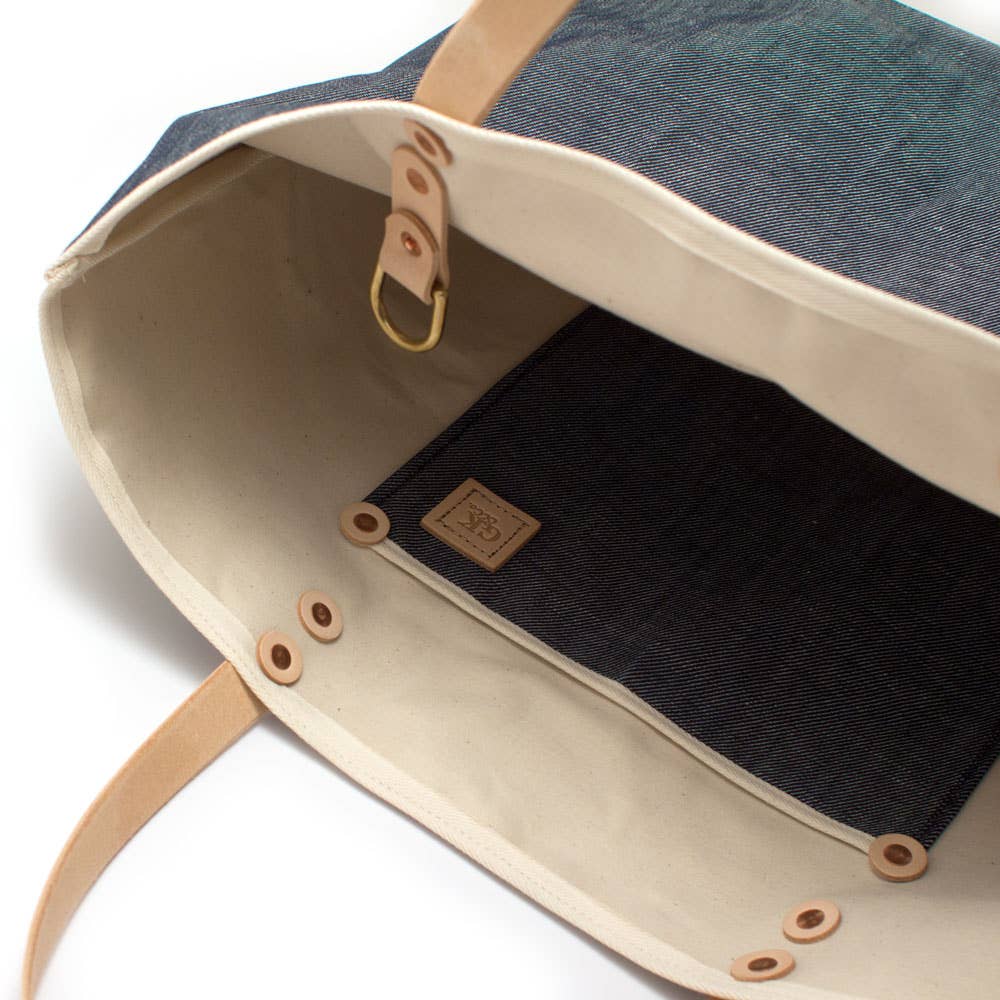 Japanese Denim Tote Bag - Nested