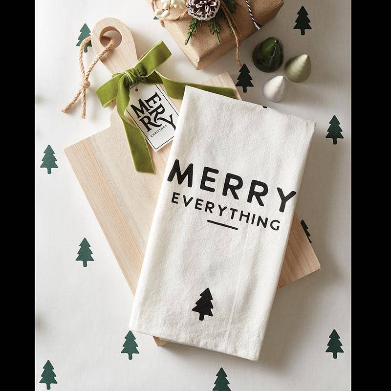 Merry Everything Holiday Tea Towel - Nested