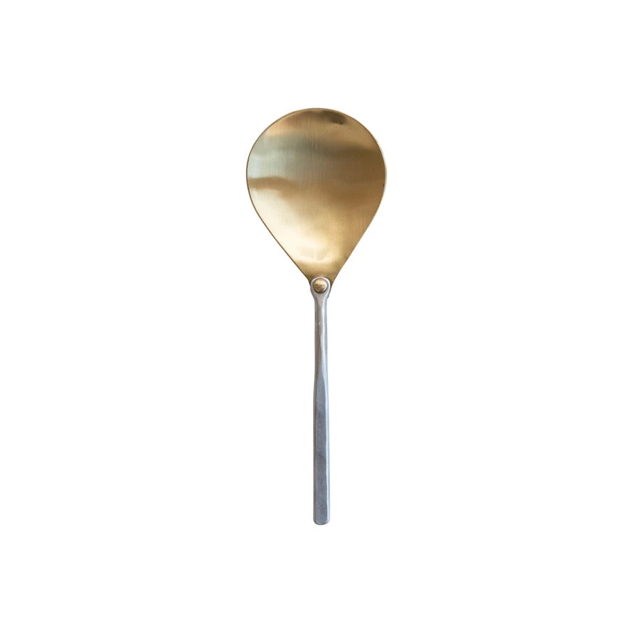 Brass Serving with Hammered Aluminum Handle - Nested