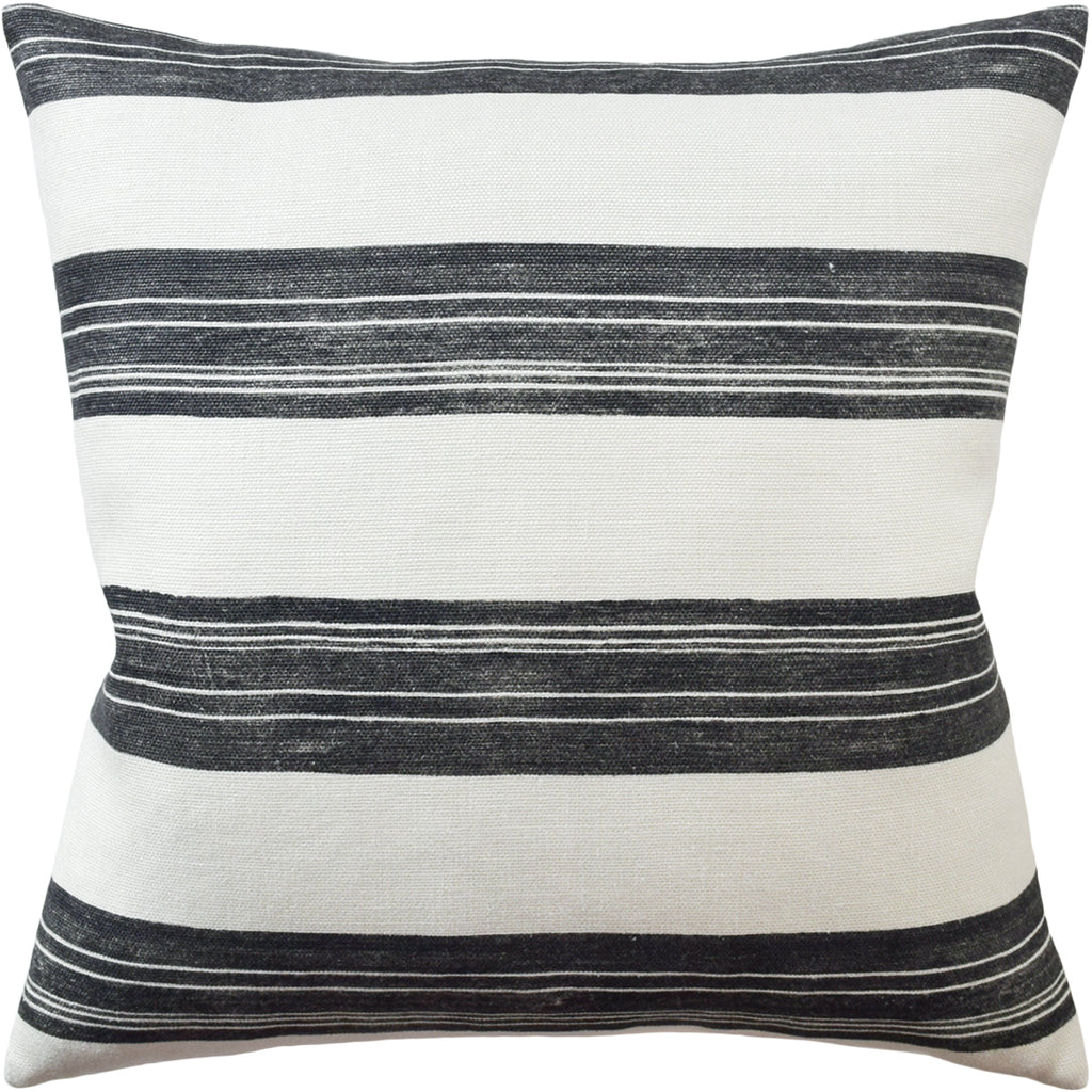 Askew Pillow in Ivory and Onyx - Nested Designs