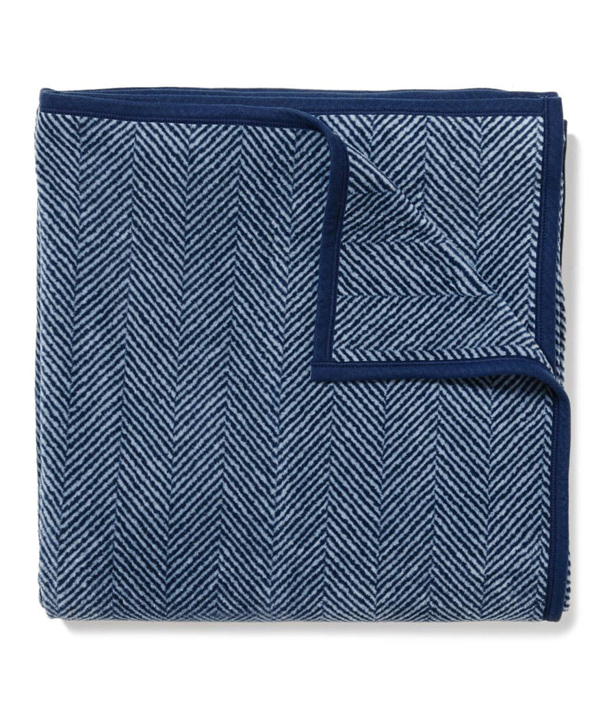 Harborview Herringbone Navy Blanket - Nested Designs