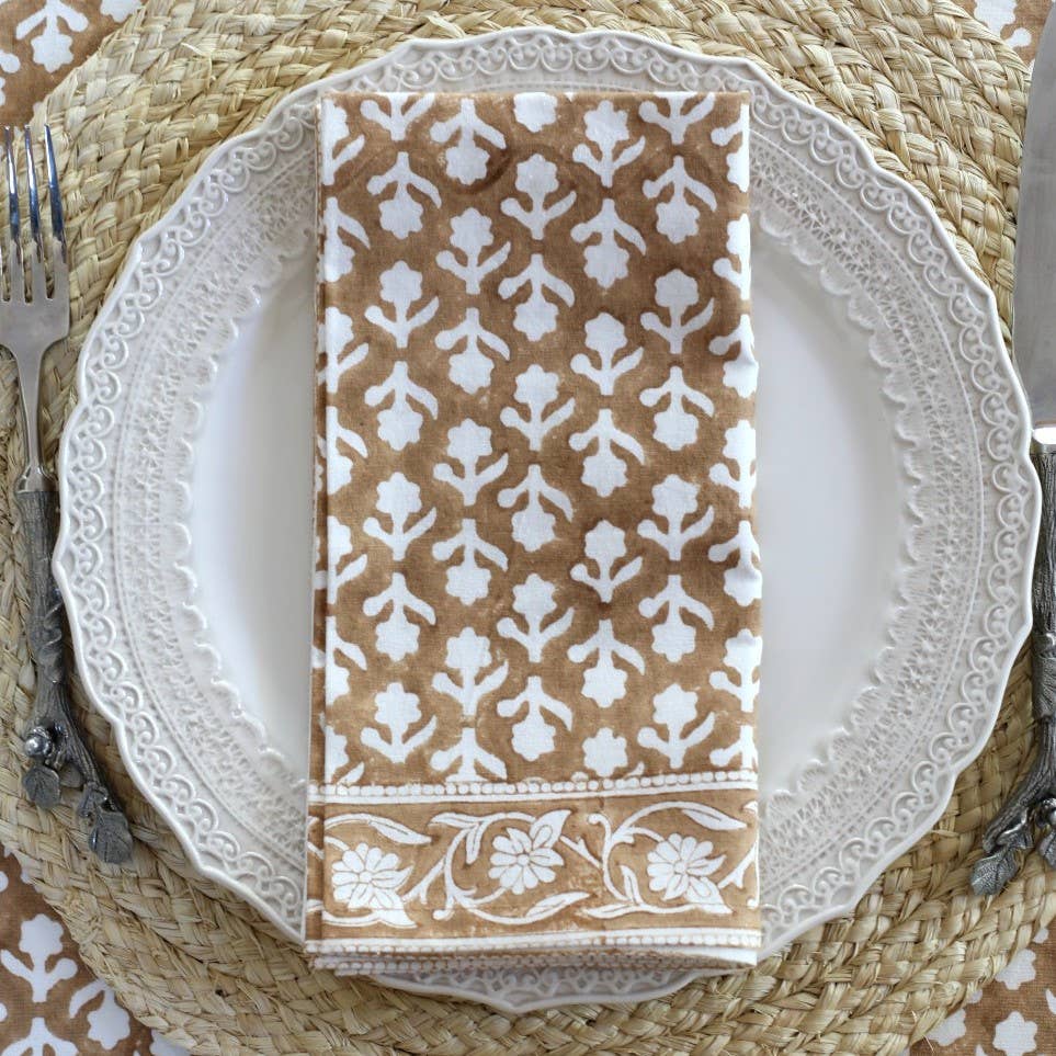 Charlotte Caramel Napkins, Set of 4 - Nested