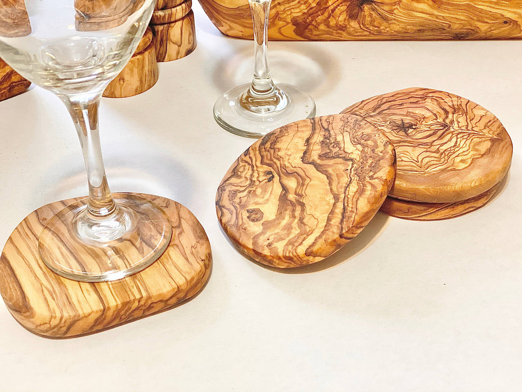 Olive Wood Coaster - Nested Designs