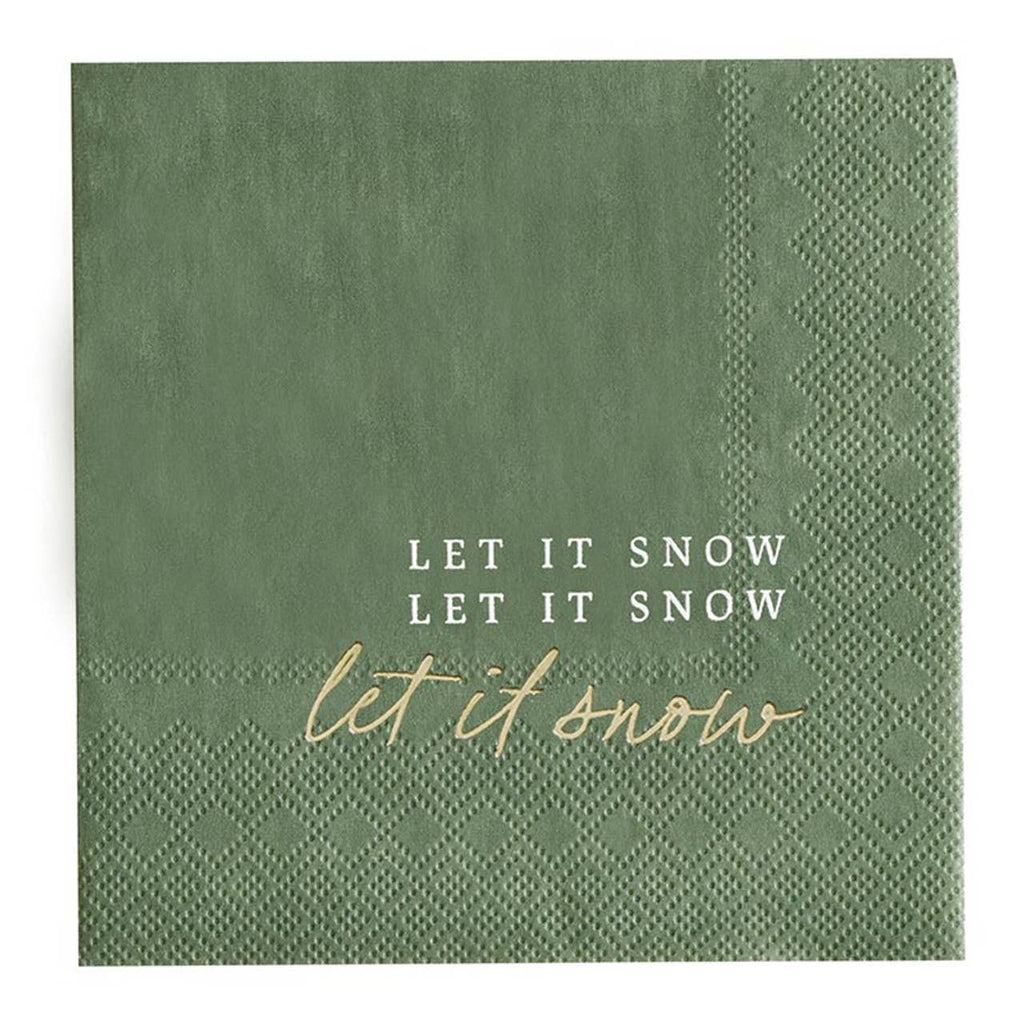 Let It Snow Cocktail Napkin - Nested