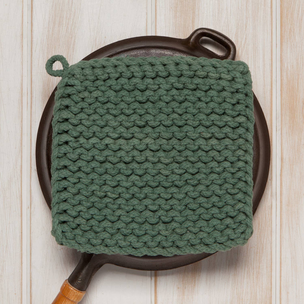 Jade Green Knit Potholder - Nested Designs